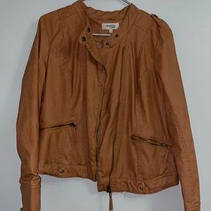 Tan leather jacket